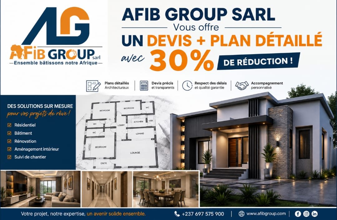 Offre spéciale -30% sur devis et plan détaillé AFIB GROUP